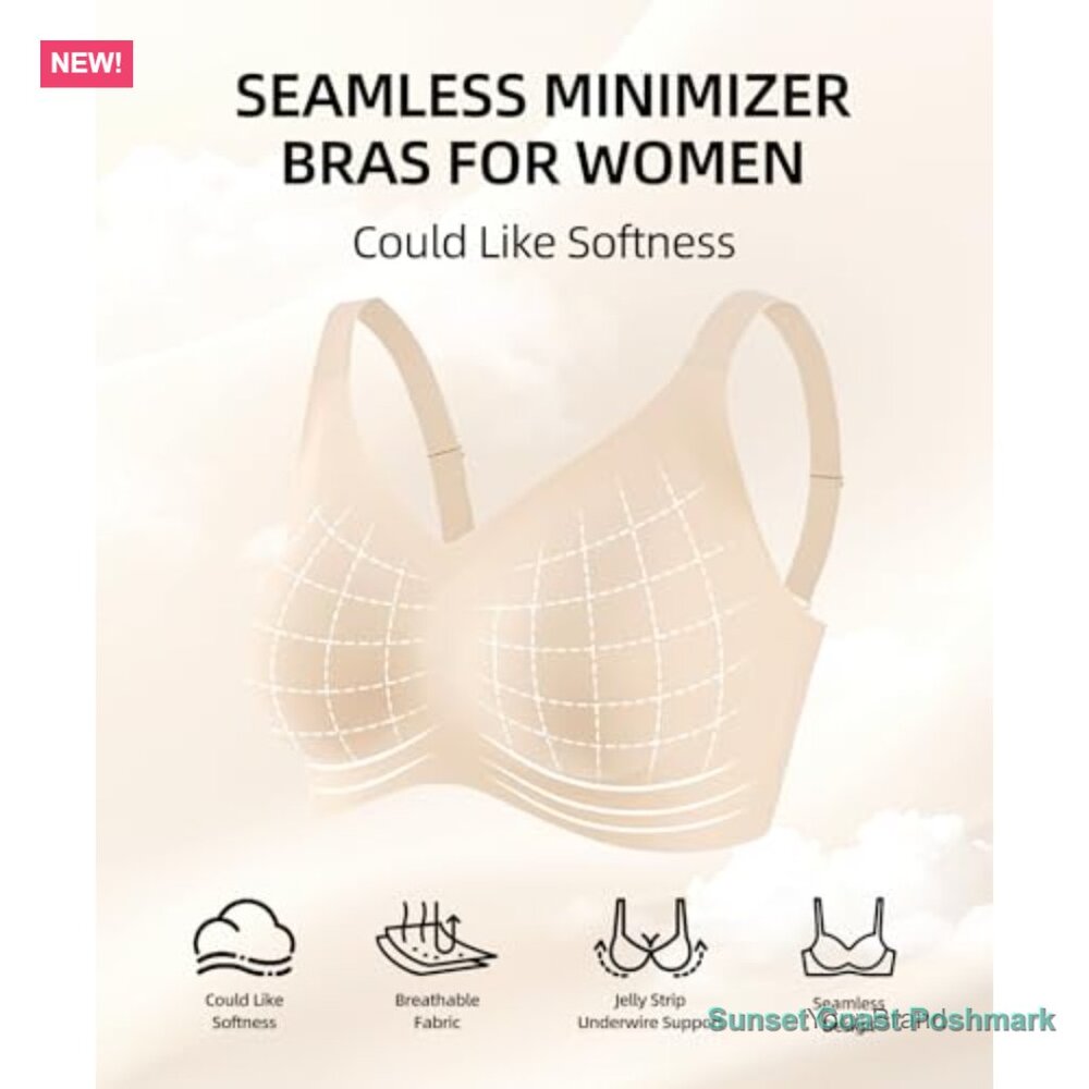 Wireless Minimizer Bra Full Coverage Seamless Nyl… - image 4
